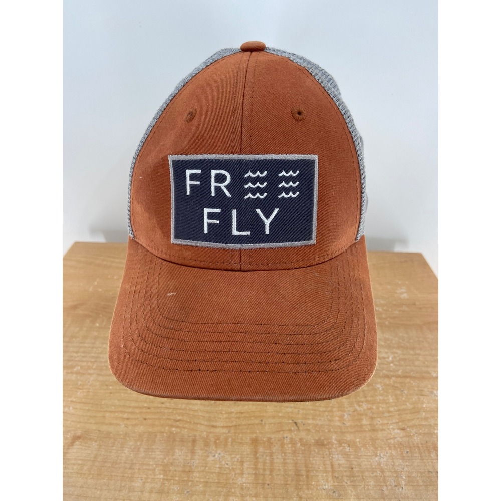 Free Fly Mens Trucker Hat Brown Gray Mesh Adjustable Snapback‎ Fishing Cap